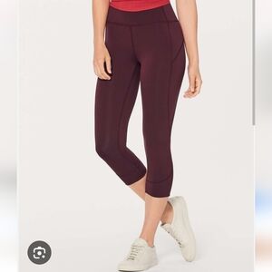Lululemon In Movement Everlux Crop Leggings in Garnet 12